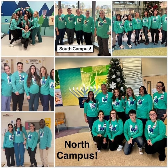 Team members with new designed shirt