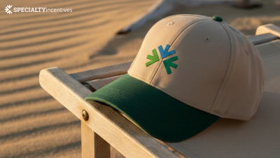 Branded cap on the beach